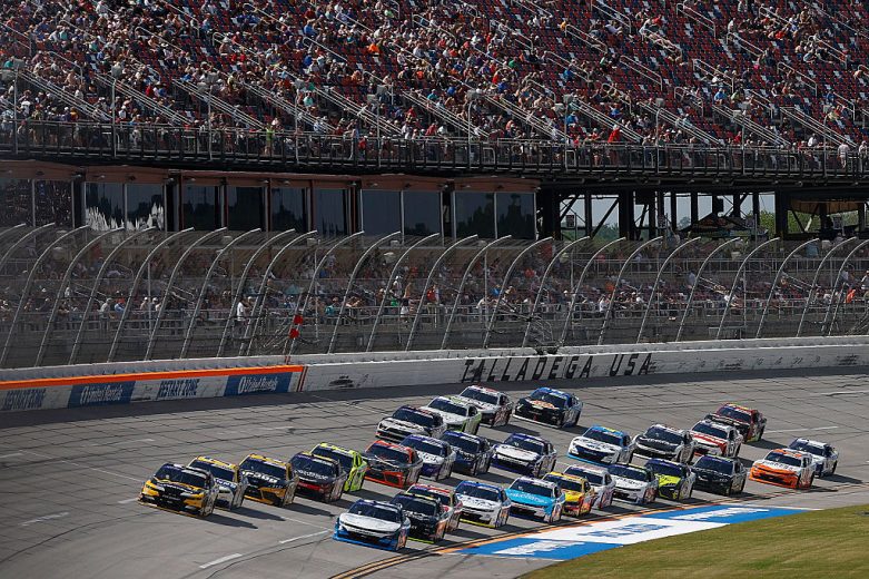 A general view of racing at Talladega.