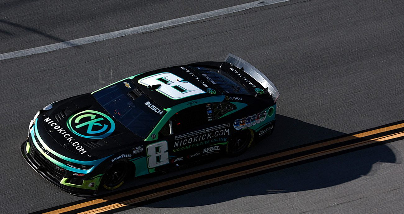 Kyle Busch drives at Talladega Superspeedway.