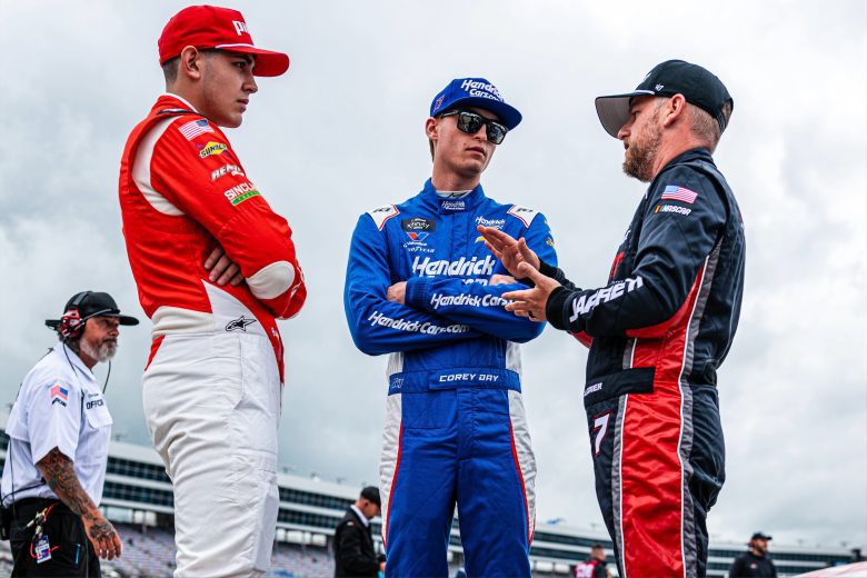 Sammy Smith, Corey Day and Justin Allgaier talk at Texas.
