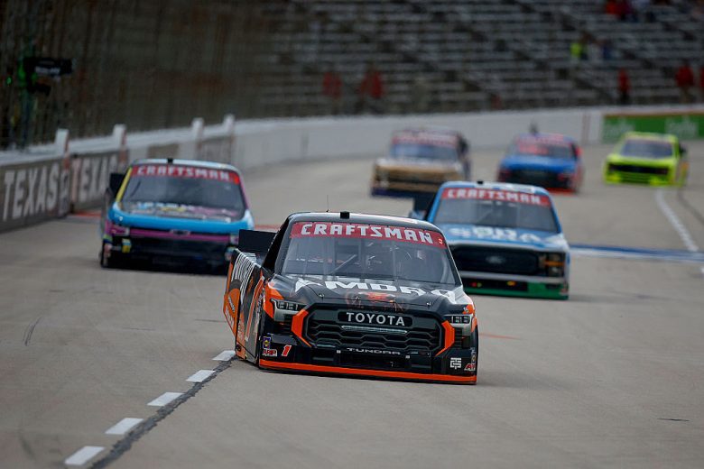 Brandon Jones drives at Texas.