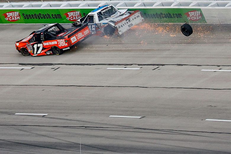 Gio Ruggiero and Kaden Honeycutt wreck at Texas.