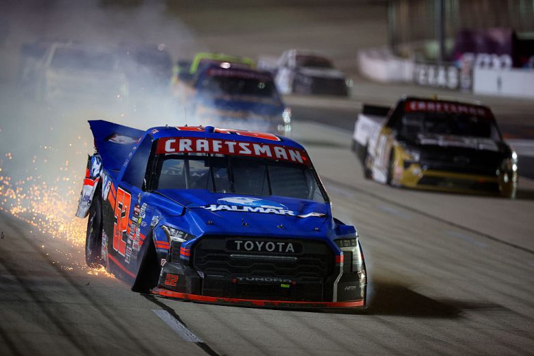 Stewart Friesen wrecks at Texas.