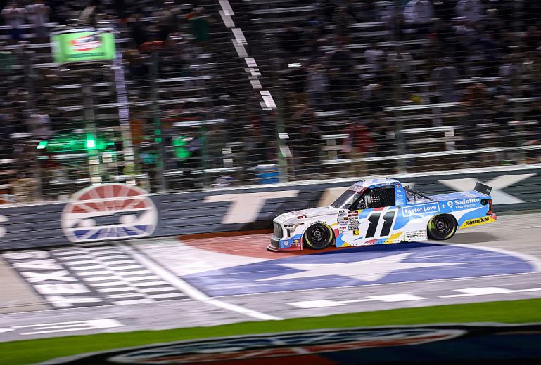 Corey Heim drives at Texas.