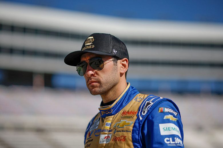 Chase Elliott looks on at Texas.