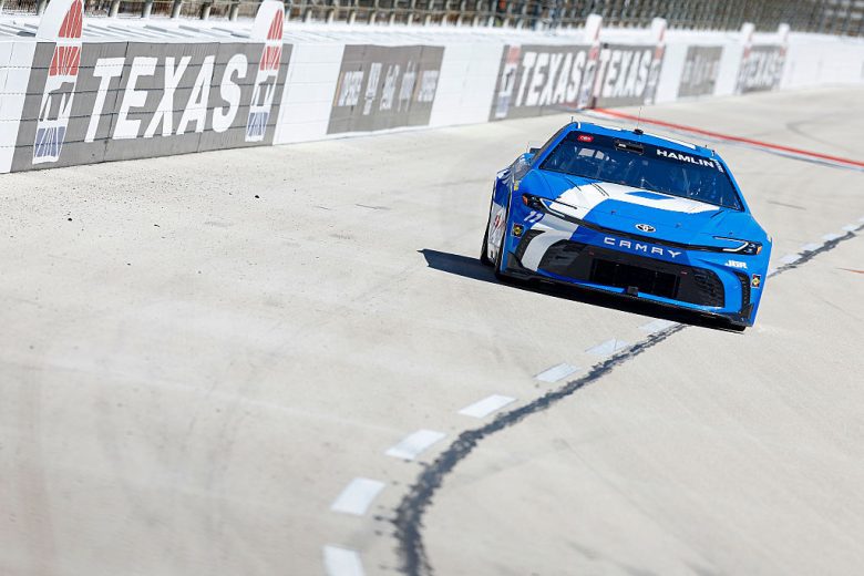 Denny Hamlin drives at Texas.