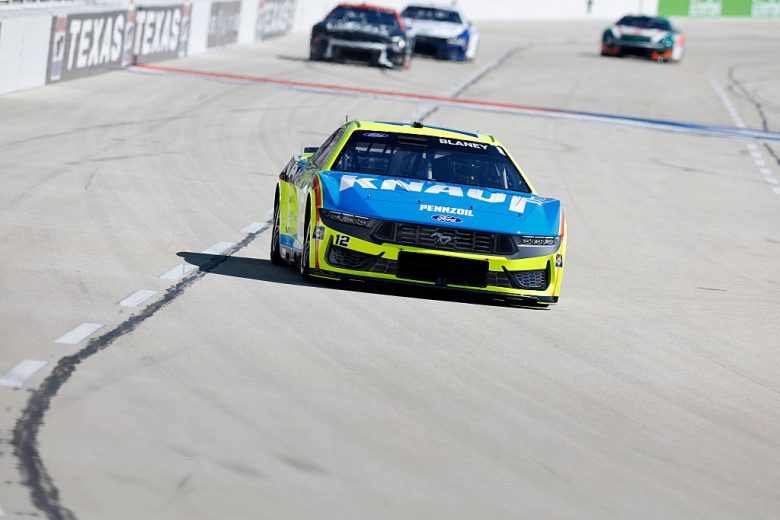 Ryan Blaney drives at Texas.