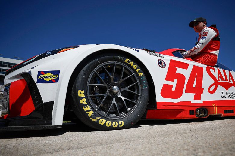 Ty Gibbs gets in his car at Texas.