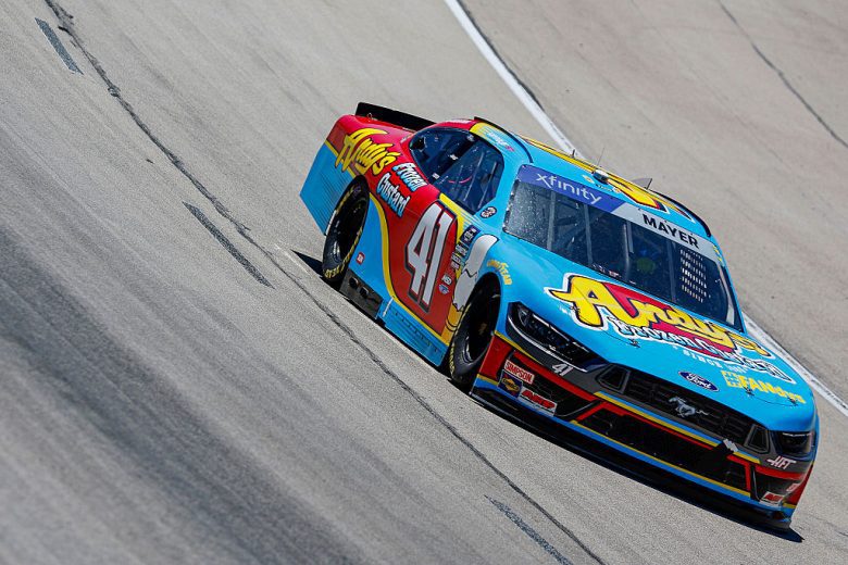 Sam Mayer drives at Texas.