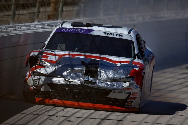Sammy Smith wrecks at Texas.