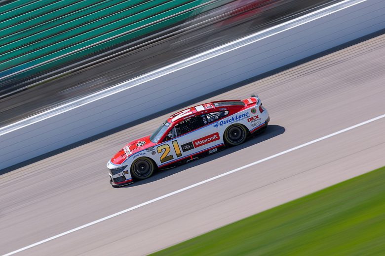 Josh Berry drives at Kansas.