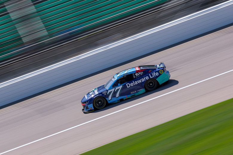 Carson Hocevar drives at Kansas.