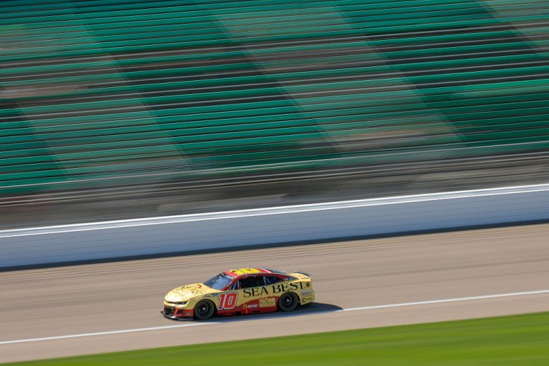 Ty Dillon drives at Kansas.