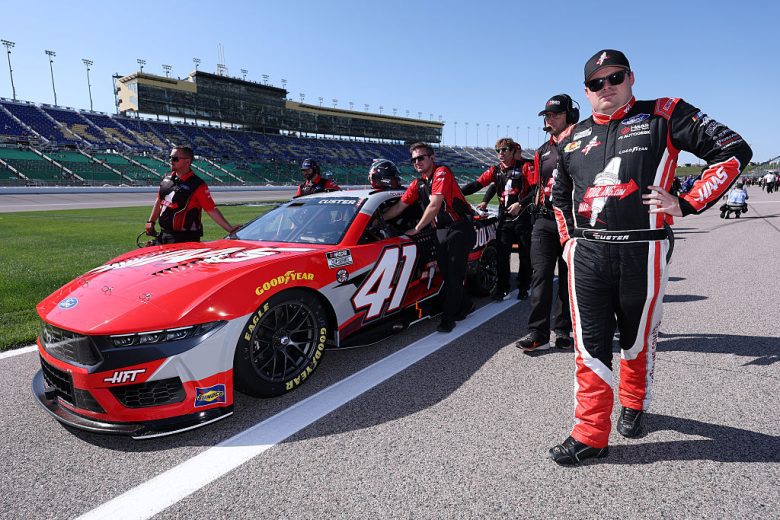 Cole Custer on pit road at Kansas.