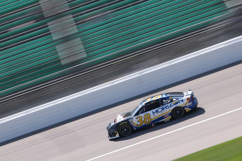 Zane Smith drives at Kansas.