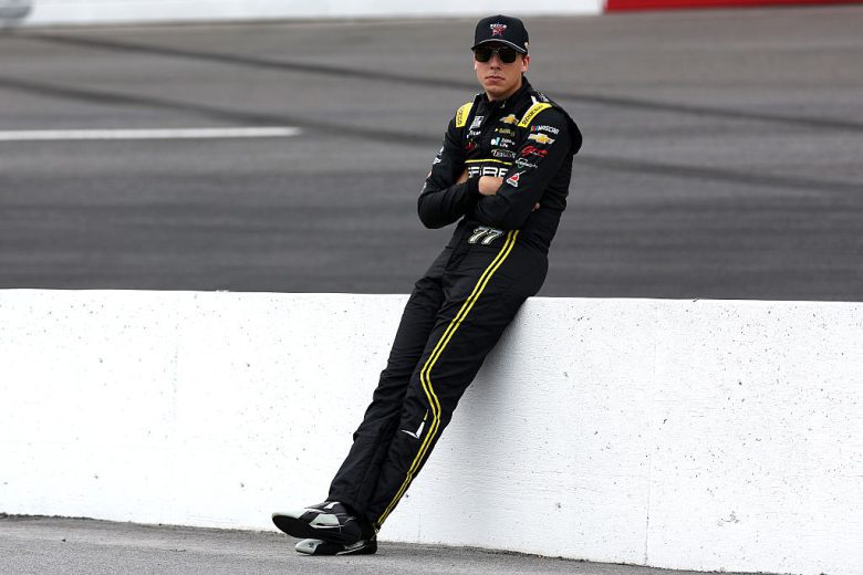 Carson Hocevar looks on at North Wilkesboro.