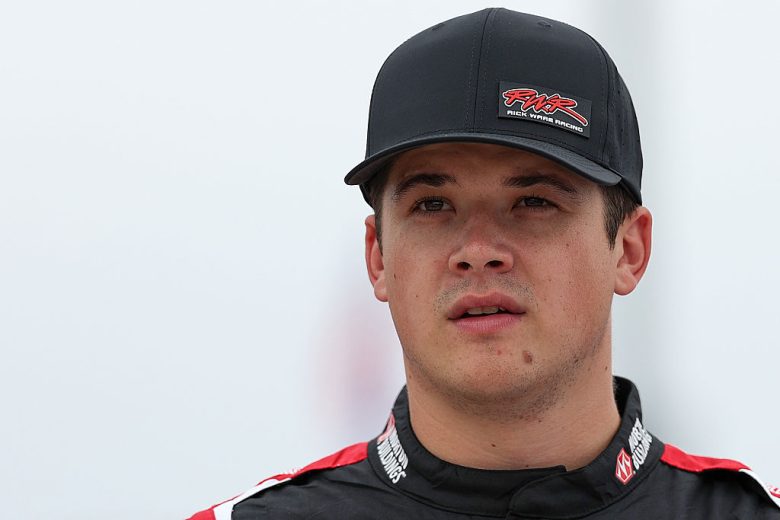 Harrison Burton looks on at North Wilkesboro.