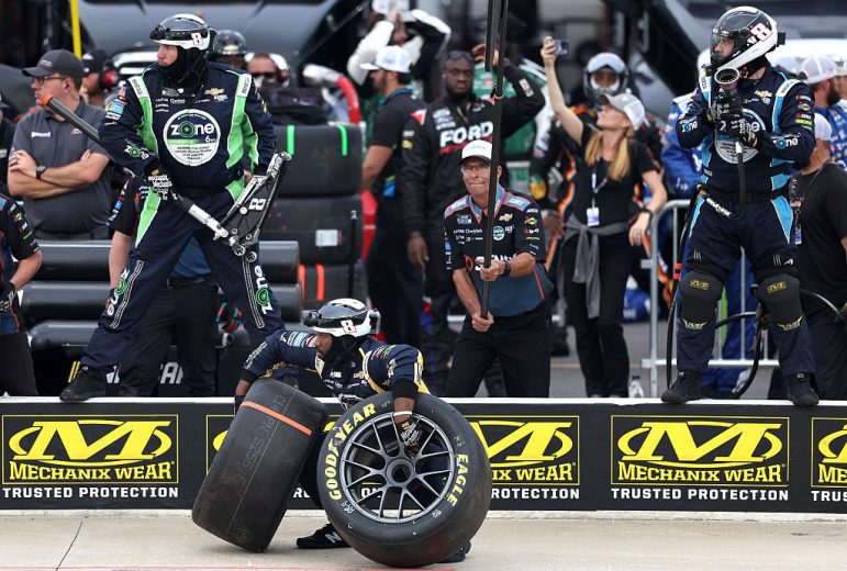 Kyle Busch's No. 8 crew on pit road at North Wilkesboro.