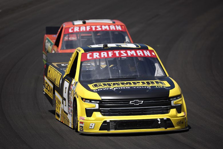Grant Enfinger drives at North Wilkesboro.
