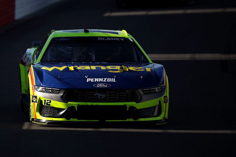 Ryan Blaney drives at North Wilkesboro.