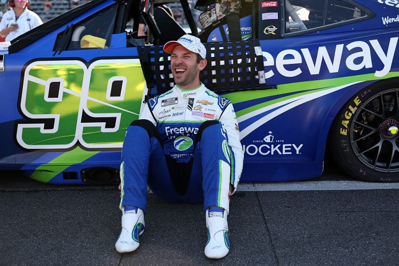 Daniel Suárez laughs at North Wilkesboro.