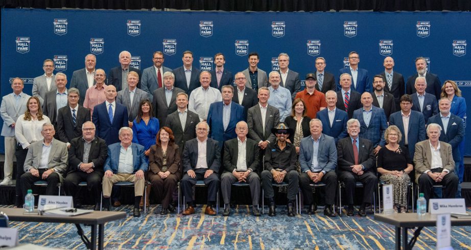 NASCAR Hall of Fame voters pose.