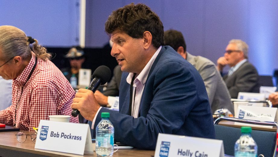 FOX Sports reporter Bob Pockrass speaks during NASCAR Hall of Fame Voting Day.