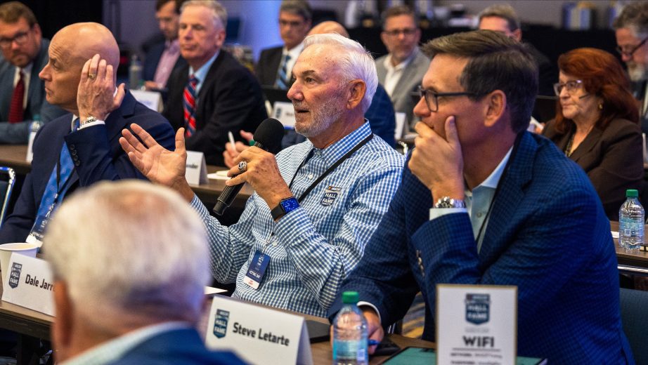 Dale Jarrett speaks during NASCAR Hall of Fame Voting Day.