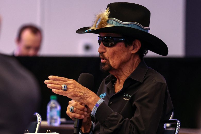 Richard Petty speaks during NASCAR Hall of Fame Voting Day.