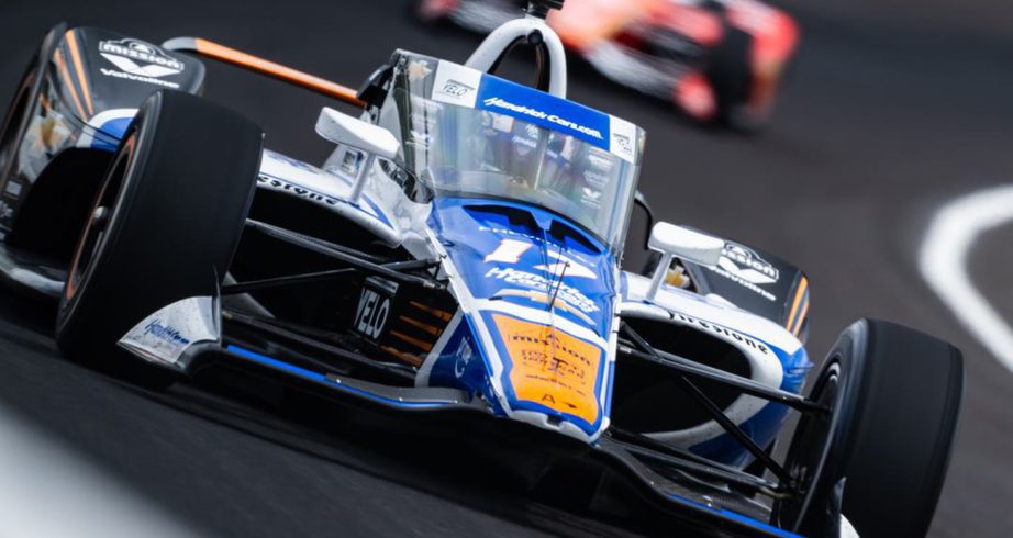 kyle larson practices on monday at indianapolis motor speedway