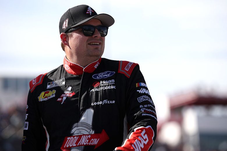 Cole Custer looks on.