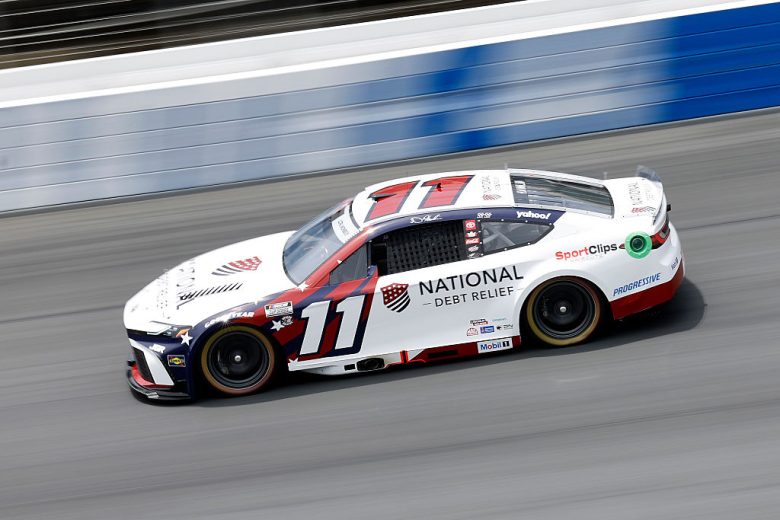 Denny Hamlin drives at Charlotte.