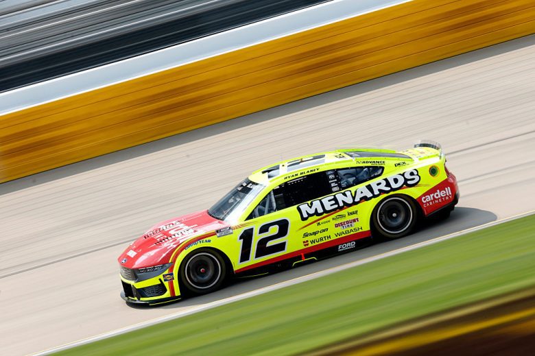 Ryan Blaney drives at Nashville.