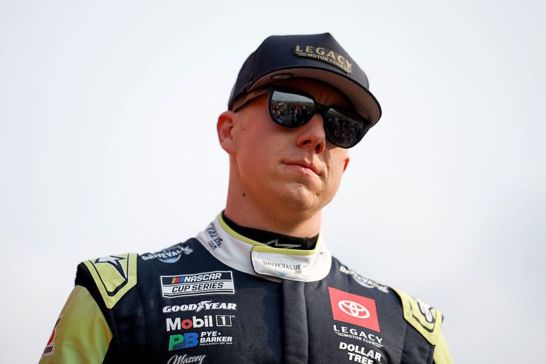 John Hunter Nemechek looks on.