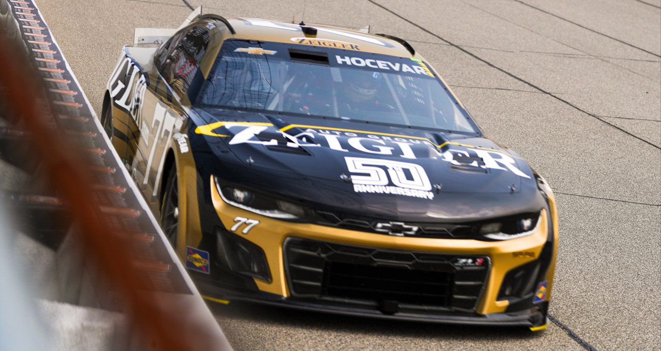 Carson Hocevar drives at Michigan.