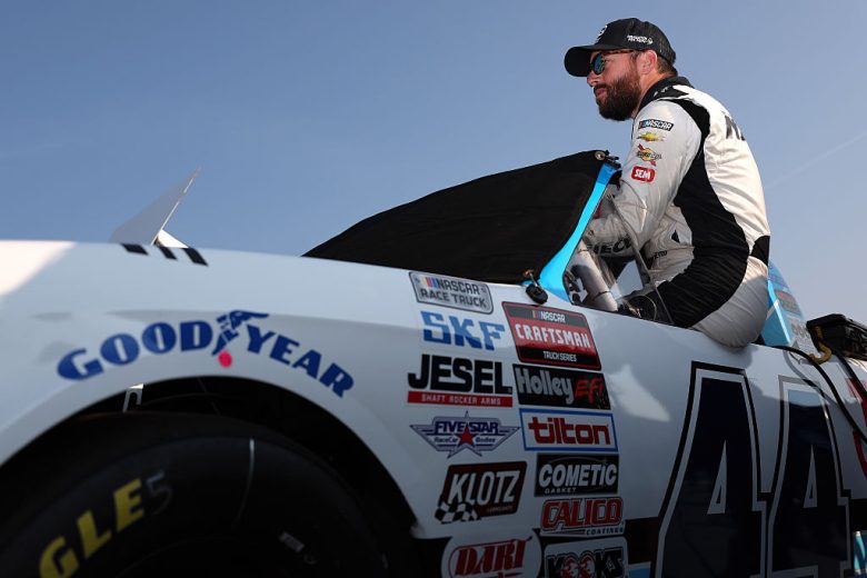 Ross Chastain gets in his truck at Michigan.