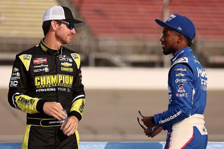 Grant Enfinger and Rajah Caruth chat at Michigan.