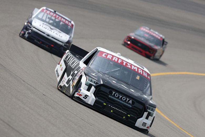 A general view of racing at Michigan.