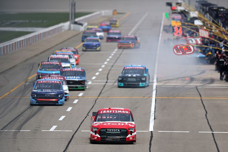 Trucks pit at Michigan.