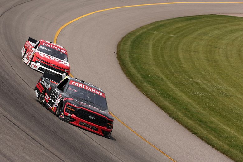 A general view of racing at Michigan.
