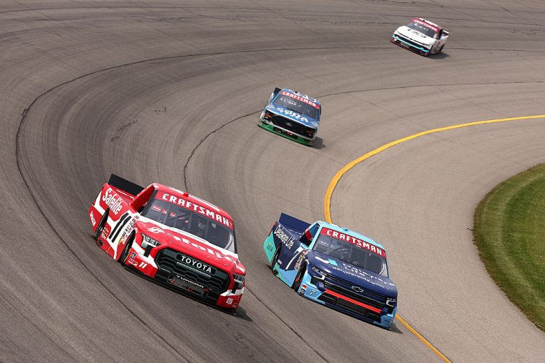 A general view of racing at Michigan.