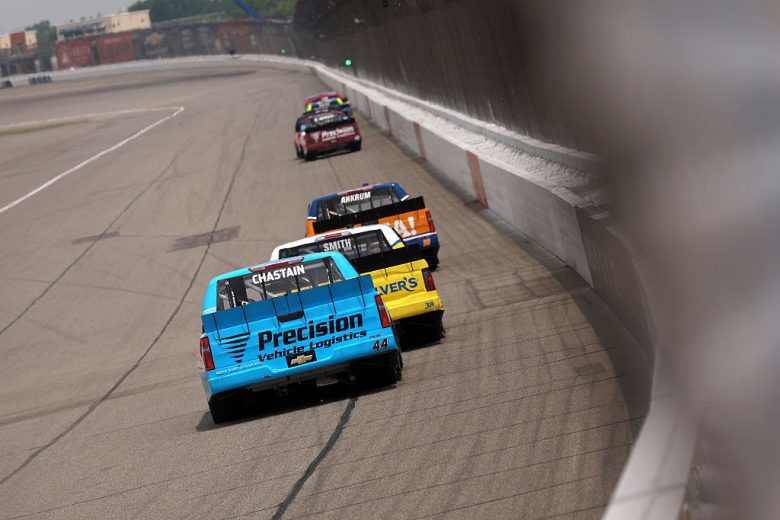 A general view of racing at Michigan.