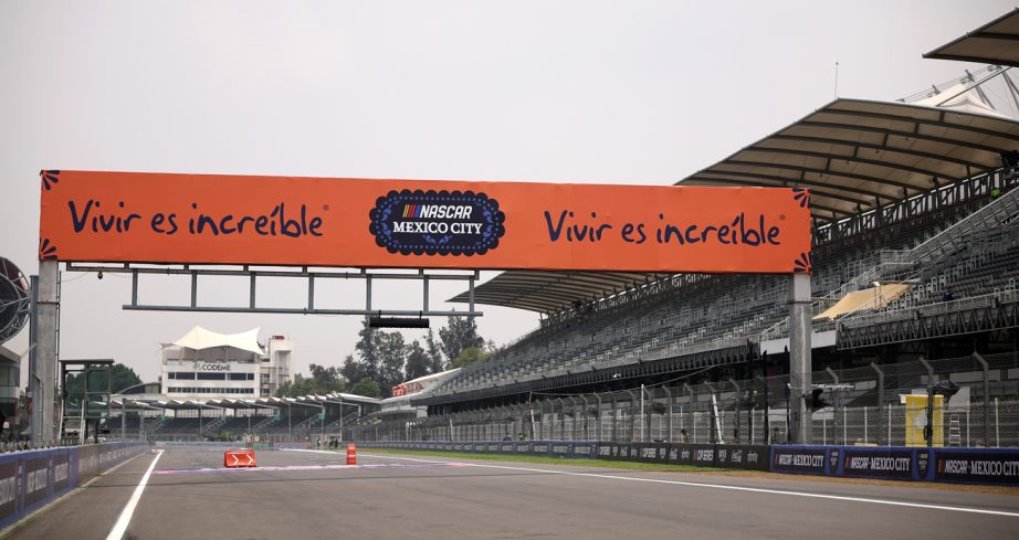 A general view of the track during previews for the 2025 NASCAR Cup Series Mexico City at Autódromo Hermanos Rodríguez on June 12, 2025 in Mexico City, Mexico.