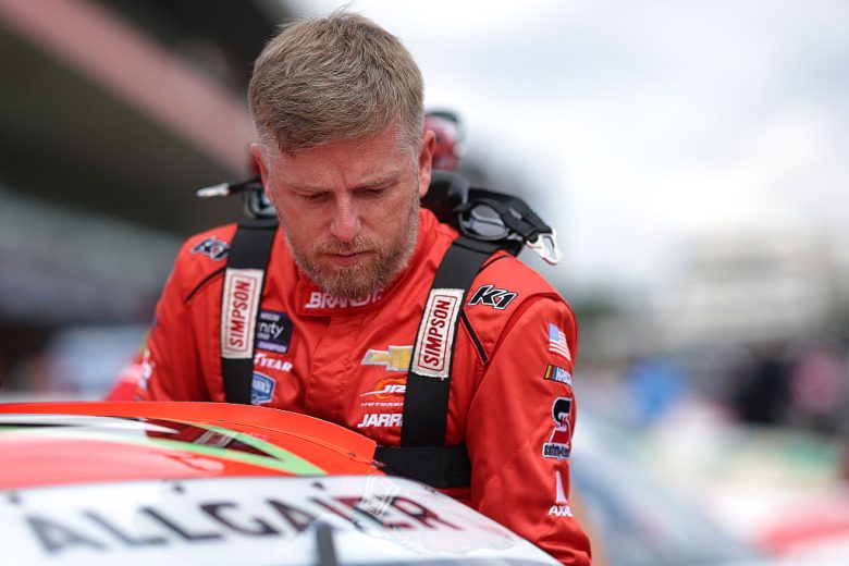 Justin Allgaier gets in his car in Mexico City.