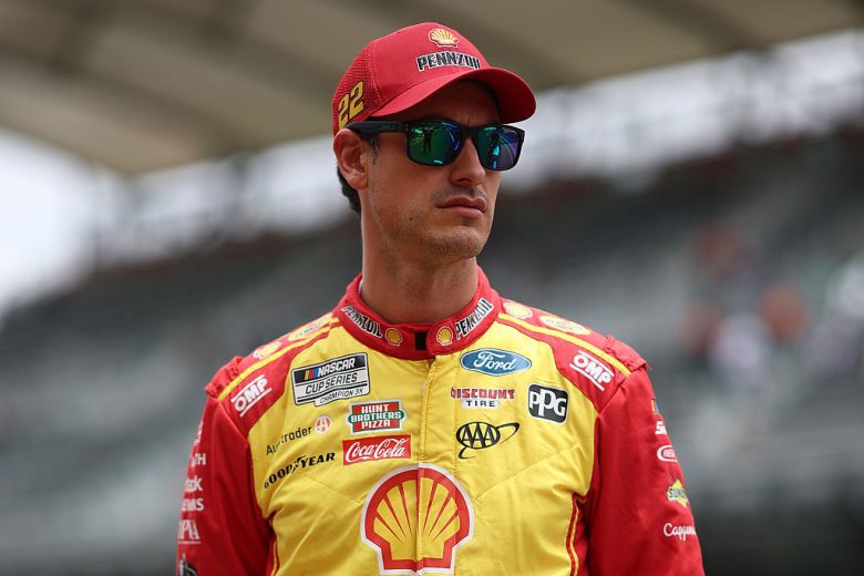 Joey Logano looks on in Mexico City.