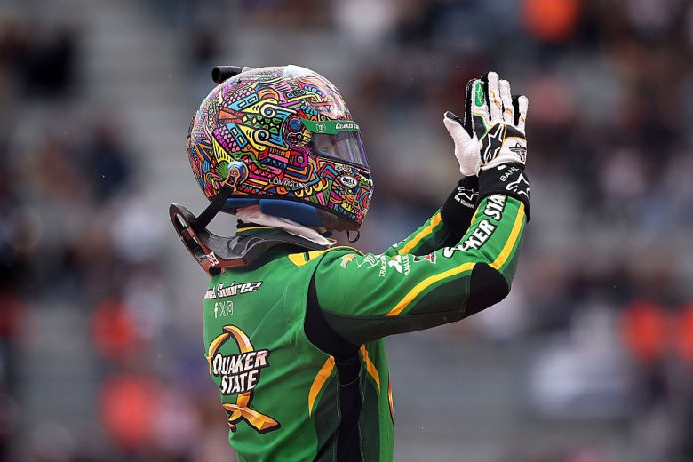 Daniel Suárez celebrates after winning in Mexico City.