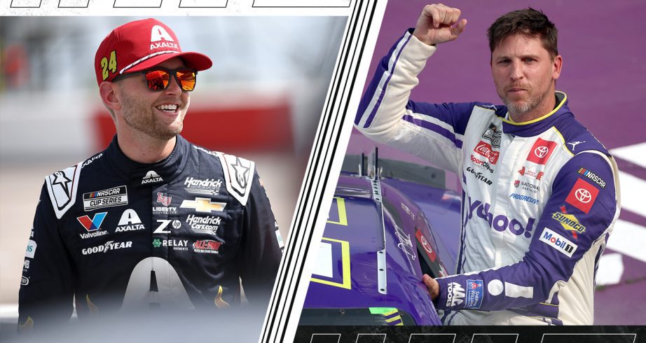 William Byron-Denny Hamlin split image