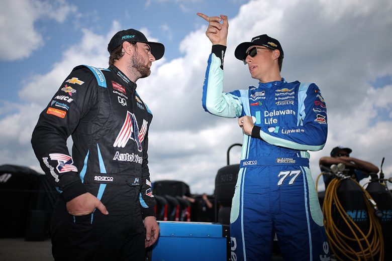 Kaden Honeycutt and Carson Hocevar talk at Pocono.