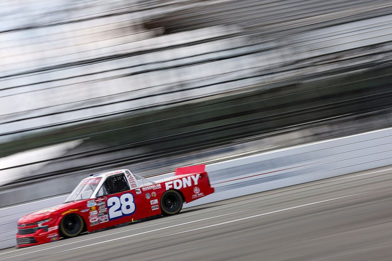 Bryan Dauzat drives at Pocono.