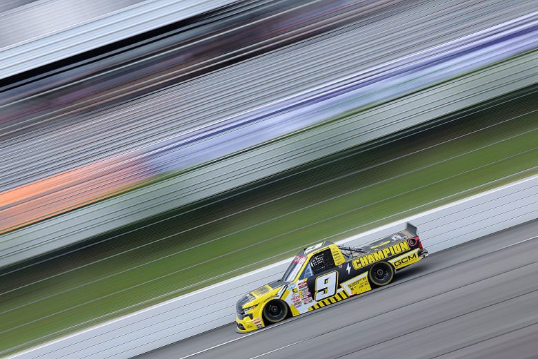 Grant Enfinger drives at Pocono.