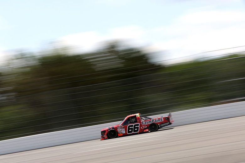 Luke Baldwin drives at Pocono.
